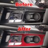 ruihe Car Gear Shift Knob Console Panel Trims Cup Holder