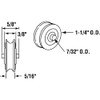 Slide-Co 131972 Precision Steel Bearing Roller, Built-in Axle, 1-1/4 In.