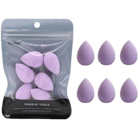 6Pcs Purple Mini Makeup Sponge,Small Beauty Sponge Blender Set,Professional Makeup Sponge,for Foundation,Powder,Concealer Highlight,and Eye Shadow Make-up Brushes and Tools,Blenders and Sponges
