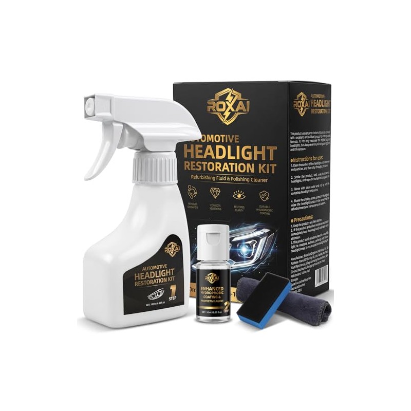 ROXAI Headlight Restoration Kit - Spray-On Clarity for Vehicles