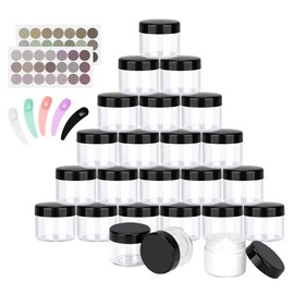 BELICOO 24 Pieces 20 ml Empty Cream Containers Jars, Cream Jars with Screw Cap, for Lotion, Cosmetics, Shampoo (20 ml, Black)