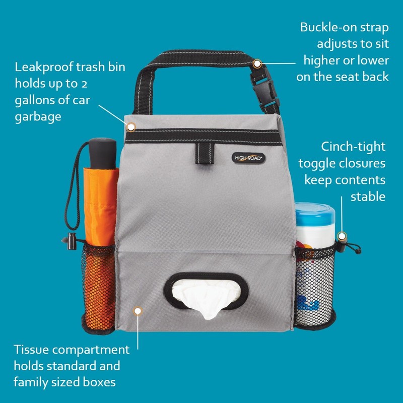 High Road Car Back Seat Trash Bag with Tissue Holder