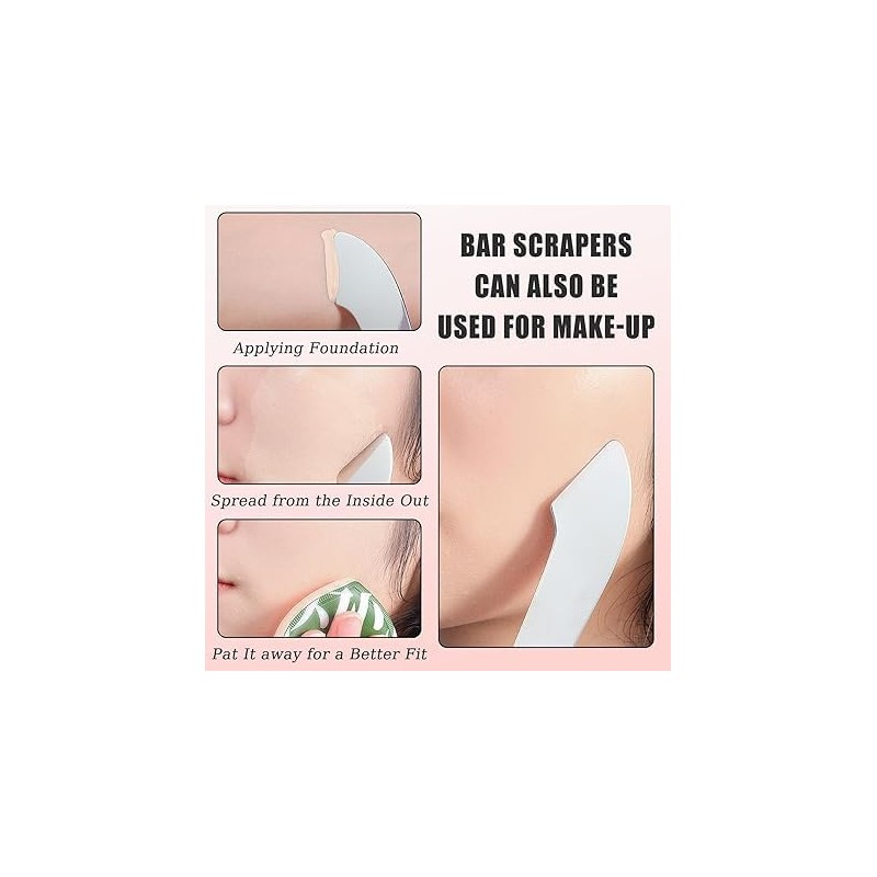 BOOSEN 3 Piezas Gua Sha de Acero Inoxidable, Herramienta Gua