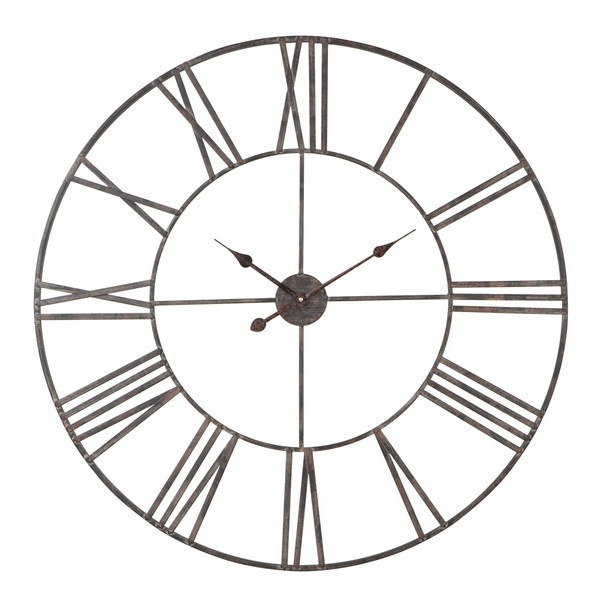 Aspire Solange Round Metal Wall Clock - 36" Gray