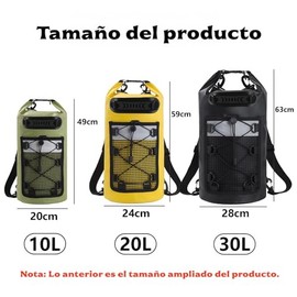 Mochila Impermeable 10L 20L 30L, Bolsa Impermeable Sellada, Mochila con Separación Húmeda y Seca, PVC Resistente al Desgaste, Adecuado para playas, ka
