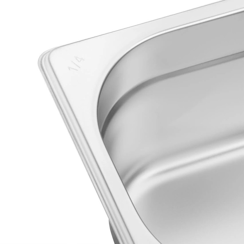 Vogue Stainless Steel1/4 Gastronorm Pan 2.5Ltr/100mm Deep Food Container