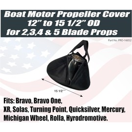 Hardline Products USA Boat Motor Propeller Cover 12″ - 15 1/2″ OD Heavy Duty 600D Marine Propeller Protective Bag Waterproof