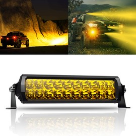 EK ENNOKING Amber LED Light Bar 12 Inch Double Row Super Bright Spot Flood Combo LED Work Light Driving Fog Lamp for Pickup 4x4 Off Road Truck ATV UTV SUV Boat 9-36V 100W IP68 IP69K Waterproof
