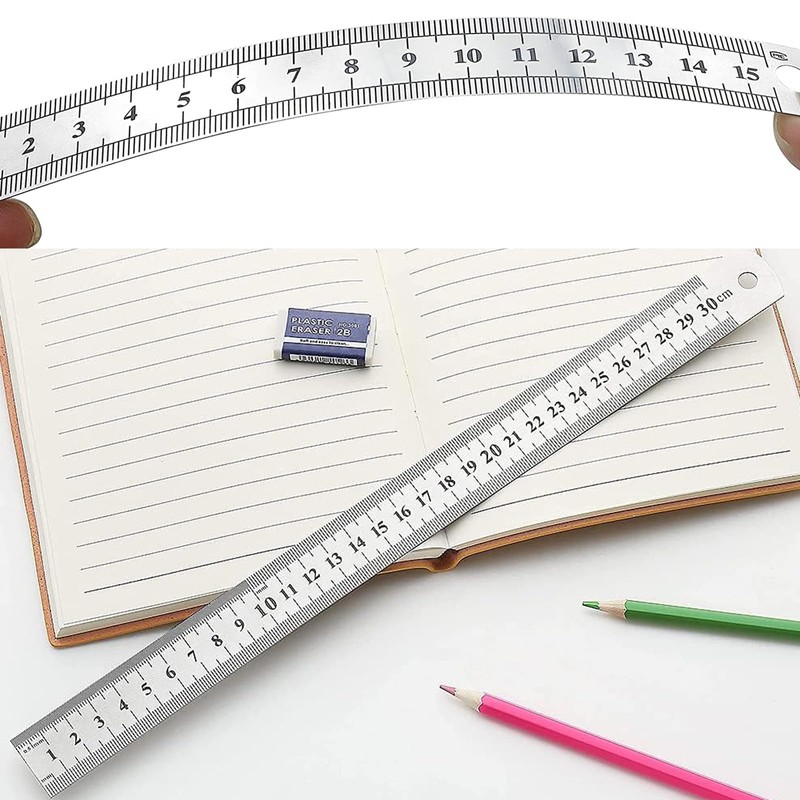 4pcs Ruler Set Scale Ruler Steel Ruler 15/20/30/10cm Rulers Measuring