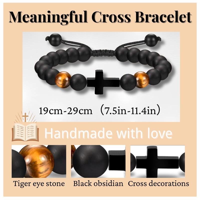 LynixTrade Cross Bracelet Gifts for Boys Confirmation Christening Baptism Gift