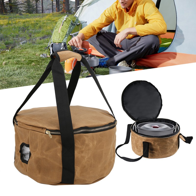 Camping Pot Storage Bag Travel Portable Dustproof Cast Iron Pan