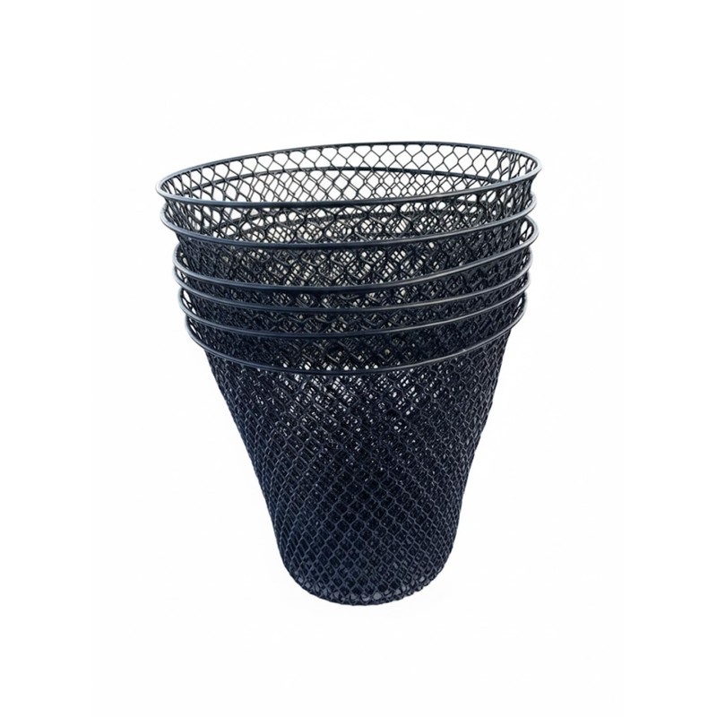 Essentials Wire Mesh Waste Basket (6, Black)