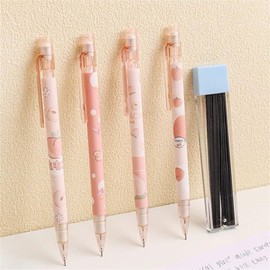 Jowxsx 1Pc Pink Mechanical Pencil 0.5mm Pencil Refill Automatic Pencils Cute Peach Press Automatic Mechanical Pencil Stationery School Office Supplies Writing and Correction Supplies