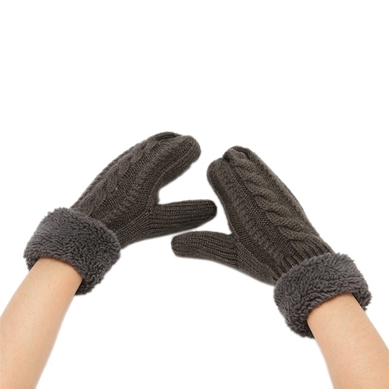 Good Cable Knit Gloves, Cold Protection, Fluffy, Ultra-Thick, Mitten Gloves,