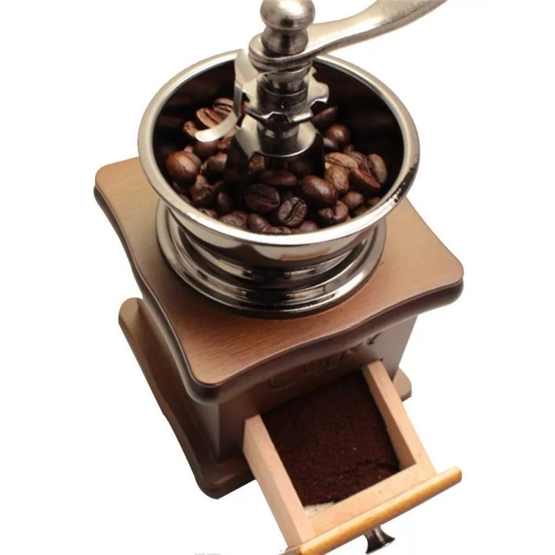 Mebix Molino De Café Manual Portátil De Madera Vintage Retro