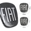 Fiat 14186C-14187A 3D Sticker Logo 500X, Black, 2 Pieces, Front