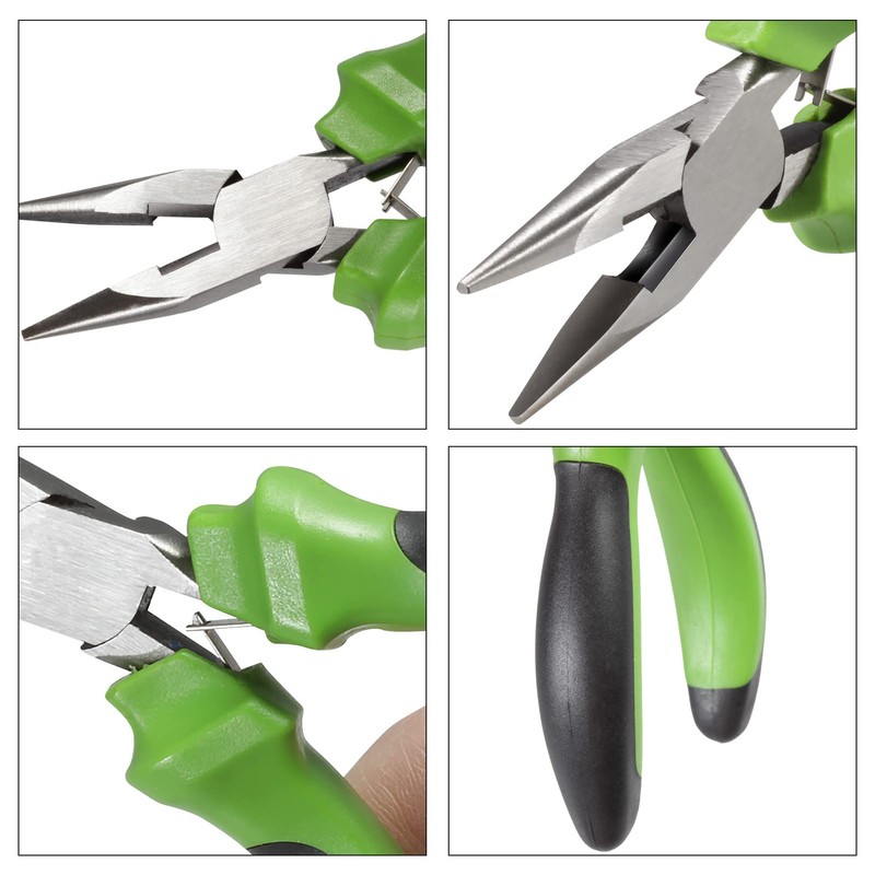 LEONTOOL 5 Inch Long Nose Pliers with Cutter Chain Nose