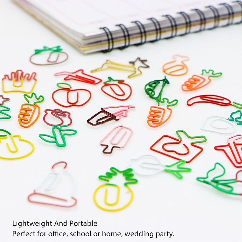 100PCS Set Marking Document Organizing Clip Multiple Cute Shapes Metal