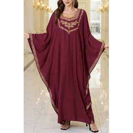 Orshoy Womens Kaftan Full Length Swimwear Cover Up Maxi Beach Dress Bohemian Caftan Kimono Tunic Nightwear Summer