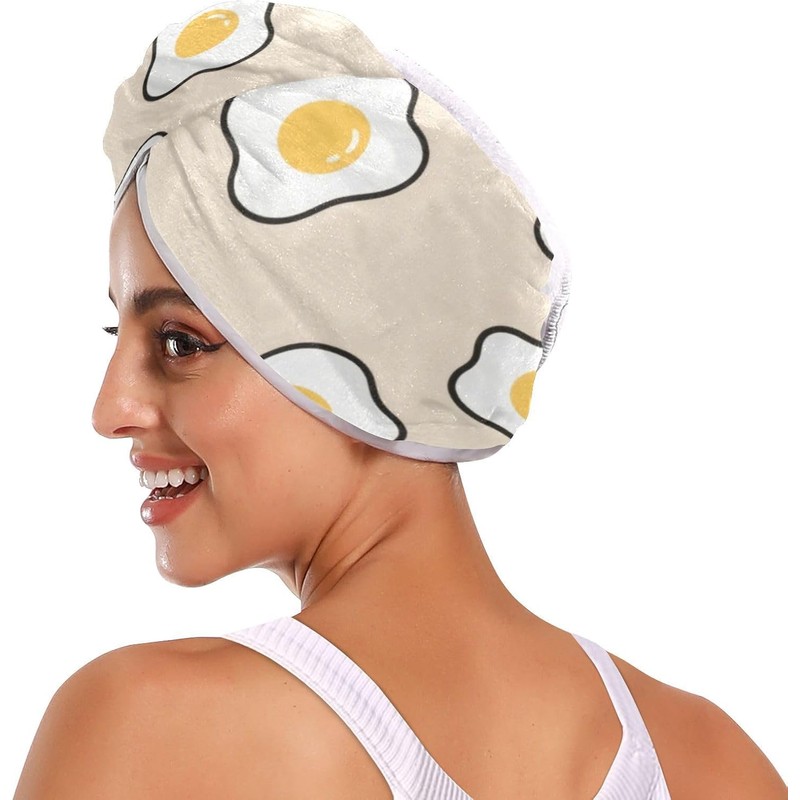 Toalla de microfibra para el cabello con botón absorbente y