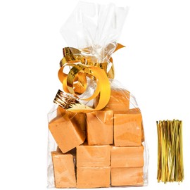 Morepack Morepack Large Cello Cellophane Treat Bags,12x16 Inches 20 Pcs Clear OPP Plastic Treat Bags with 20 Twist Ties