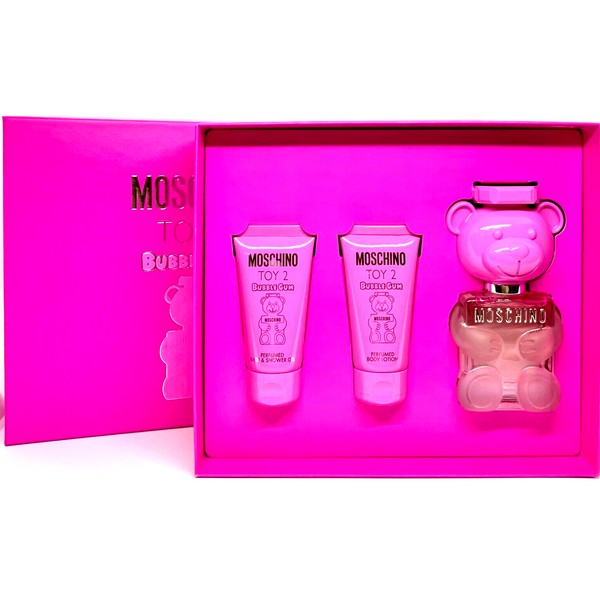 MOSCHINO TOY 2 BUBBLE GUM 3 PCS GIFT SET 1.7 Oz EDT, BODY LOTION, SHOWER GEL NEW