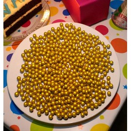 3PN3. Sprinkles para Repostería, perlas nacaradas grandes Sweet Candy Colors PERLA NACARADA DORADA 200GR MEDIANA