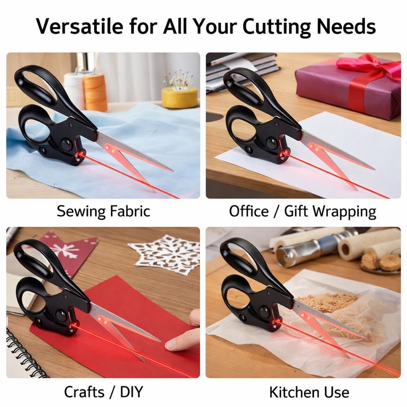 Laser Guided Scissors for Fabric Cutting, Stainless Steel Sewing Shears