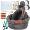 Coopay Crochet Set for Beginners, 2 Size Square Baskets Crochet