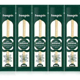5 Piezas de Palos de Miswak Naturales, Cepillos de Dientes de Madera Orgánicos para Encías Saludables y Aliento Más Fresco, No se Necesita Pasta de Dientes, Sabor Menta