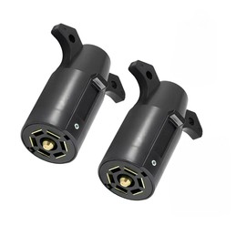Pyladea 2X 7 Way RV Style Trailer Light Plug Connector Replacement for End Blade Pin 2 x 7 Way RV Style Trailer Light Plug