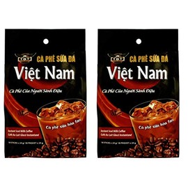 TGT Instant Iced Milk Coffee, Original Vietnamese Instant Coffee Mix, Cafe Sua Hoa Tan, Coffee Packets Single Serve,Bag of 18 Packets x 24g,Pack of 2