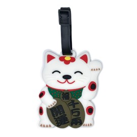 ANINIUCN Luggage Tag Cute Funny Silicone ID Japanese Style Luggage Tags for Suitcases Bag Travel Accessories Perfect for Teens Adults (Maneki Neko-B)