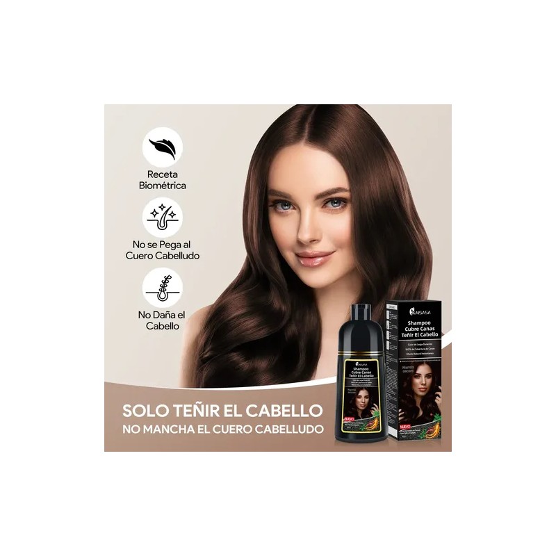 Shampoo Tinte Instantáneo Cubre Canas Natural Jengibre 500ml