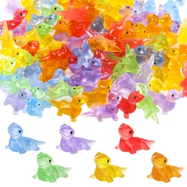 GSrenyu 96 Pcs Mini Glow Lizard, Mini Resin Lizard Luminous Mini Resin Animals Tiny Lizard Mini Animals Mini Lizard Figurine Mini Figures for Garden Dollhouse Landscape Ornament Potted Party Decor