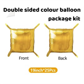 Gold Double Sided Square Foil Balloons Wall, 19 Inch Gold Metallic Foil Balloons Tunnel Arch Kit for Birthday Wedding Engagement Graduation Anniversary Bachelorette Party Background Decoration