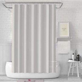 Beige Shower Curtain Liner Bath Curtain with 3 Magnets Thickened Water Proof Quick Drying Bathtub Curtain Set with 12 White Hooks Plastic Shower Liner for Bathroom,71x79inch