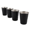 4pcs Camping Cups Black 350ml Outdoor Camping Portable Stainless Steel