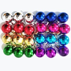 DOTOOMA 1.2 Inches Colored Christmas Balls Decoration Living Room Garden Ornaments Mini Glitter Ball Door Wall Xmas Tree Decor Supplies 24 Pack Set of 8