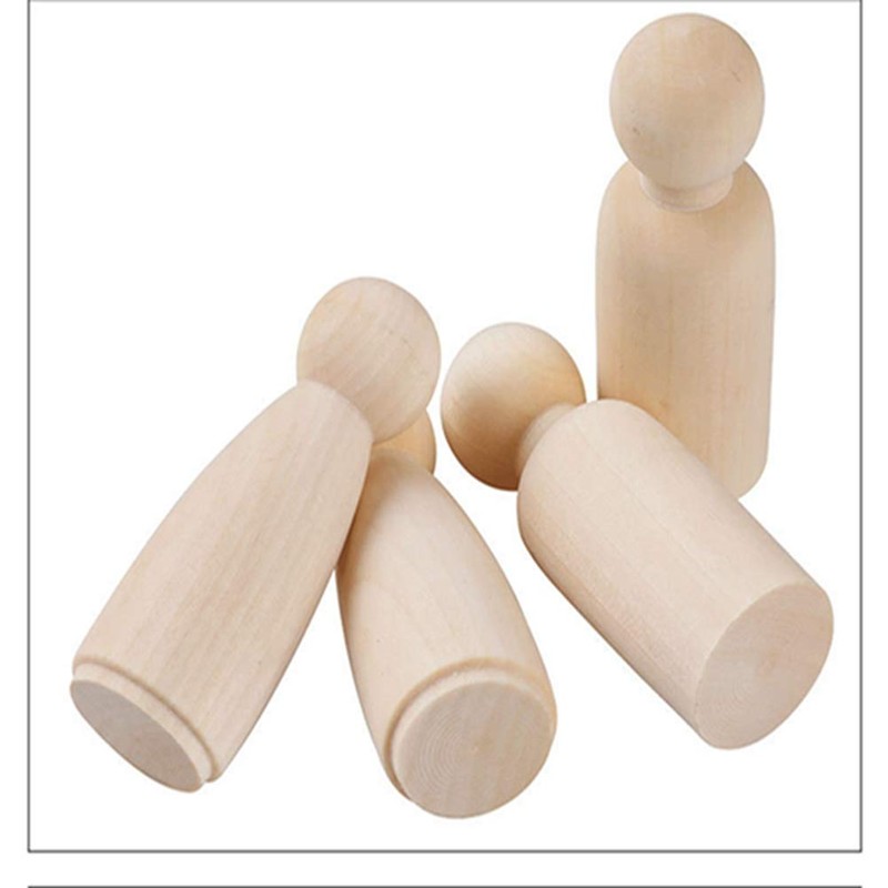 Egurs Holzfiguren 10 Stück 75mm DIY Figuren (5*Männlich +5*Weiblich)