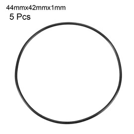 uxcell Nitrile Rubber O-Rings 44mm OD 42mm ID 1mm Width, Metric Sealing Gasket, Pack of 5