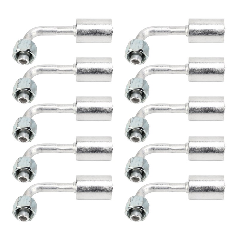 10 Pcs 3/8in Air Conditioning 90 Degree Beadlock Aluminum AC