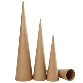 Crafty Capers 3 Assorted Paper Mache Cones to Decorate 30, 40 & 50cm Tall | Papier Mache