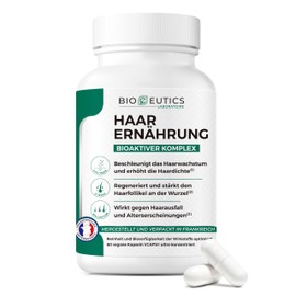 CapilloCeutics Haar Nahrungsergänzungsmittel Bioceutics - Wachstum Anti Haarausfall - Männer Frauen - Biotin Selen Zink Kupfer Eisen Vitamin A B D E - 60 Kapseln 30 Tage Heilung