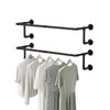 WTPLWD Industrial Pipe Clothes Racks 2 Pack, Black Pipe Wall