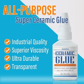 Super Ceramic Glue, 2 * 30g Best Glue for Ceramic and Porcelain Repair, Waterproof and Multisurface for All Bondings with High Temperature Resistance