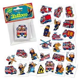 Lutz Mauder 47301 Pack of 24 Mini Temporary Tattoos for Children in Fire Department Design (Including Fire Engine / Fire Fighter) [German Language]