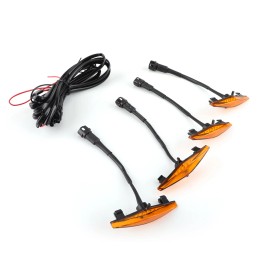 4PCS Plastic Car Grilles Grill LED Lights For Toyota 4Runner TRD Pro 2014-2019Color: Black