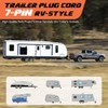 Filluck 7 Pin Trailer Wiring Harness with Double Prongs Trailer
