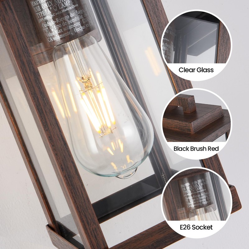 Smeike Outdoor Wall Sconce, Outside Porch Light Fixtures, Anti-Rust Exterior